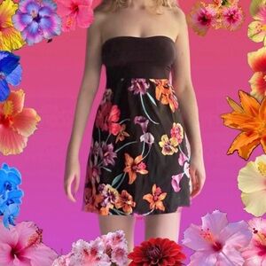 Roxy Floral Swim Coverup - Black and Multicolor